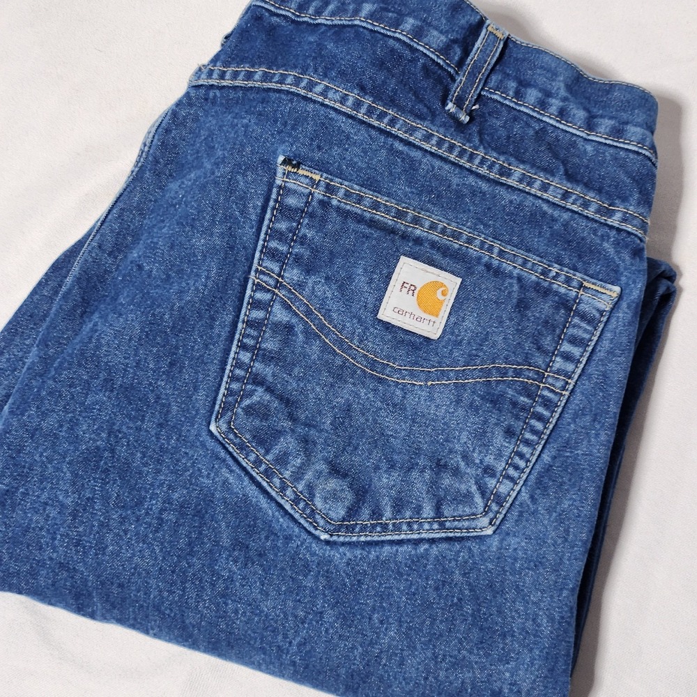 men's CARHARRT Relaxed Fit FR Flame Resistant‎ Jeans CAT2 FRB100 denim 40x32